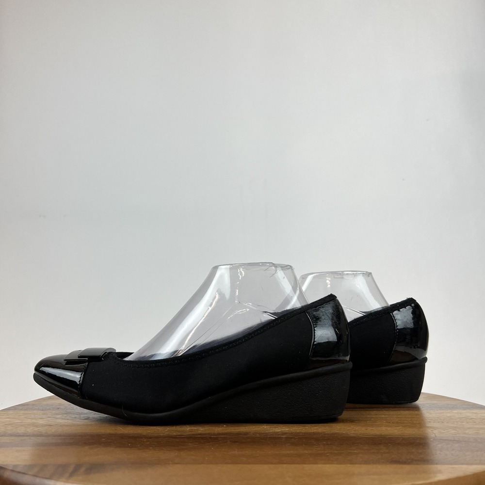 Womens Anne Klein Waverly Black Casual Cap Toe Wedge Loafers Size 9.5 M GUC - Picture 2 of 8